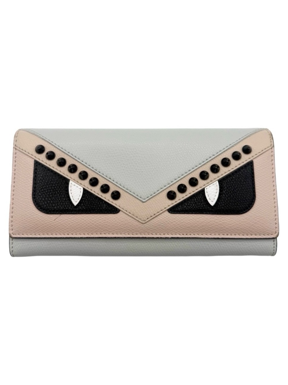 Fendi Monster Eyes Bag Bugs Studded Leather Continental Wallet 8M0251
